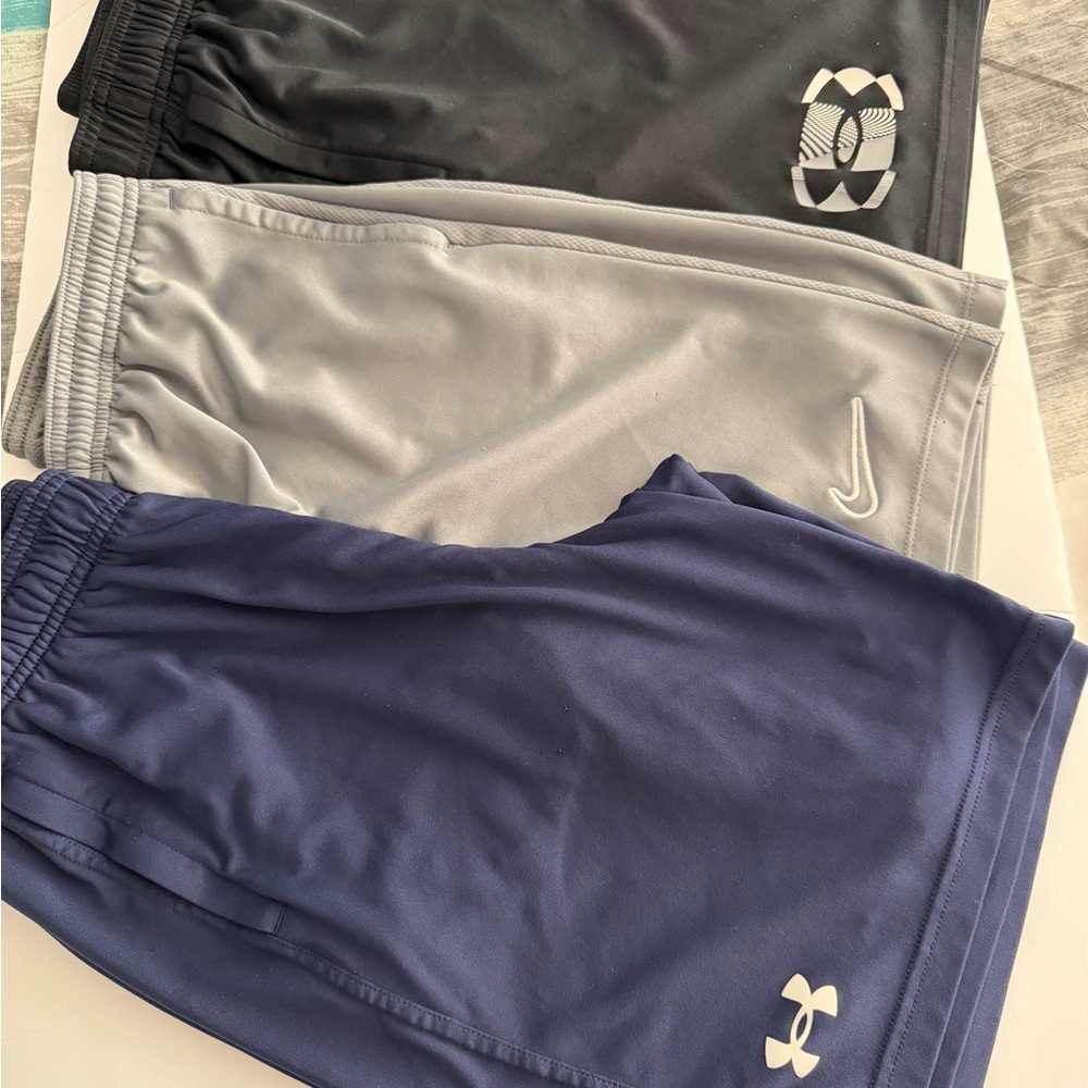 Under Armour, and Nike Kids Athletic Shorts Set - Navy, Gray, Black